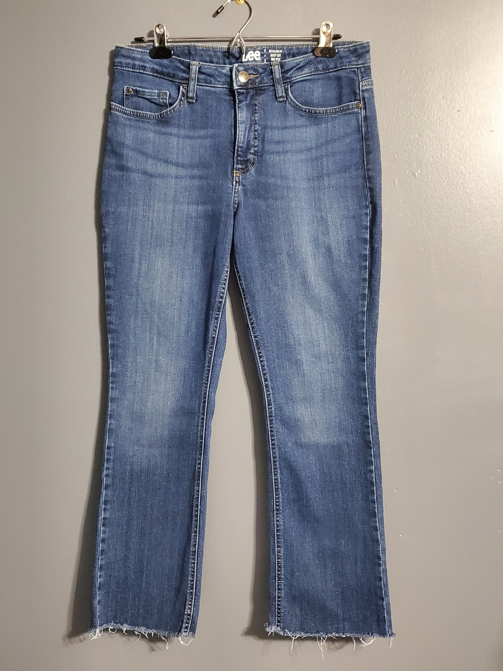Lee Women's Medium Blue Bootcut Jeans with Frayed Hem Size 10